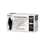 Виниловые перчатки неопудренные Vinyl Hands Clean, M, черные, 100 шт