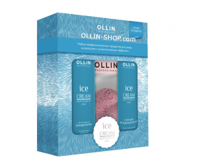 Ollin (Олин) Набор питательный шампунь + спрей-кондиционер + спонж (Ice Cream), 250+250 мл.