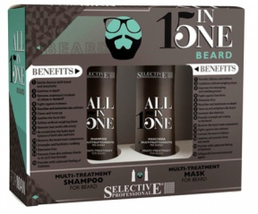 Selective (Селектив) Многофункциональный набор для бороды, шампунь+маска (All In One Beard), 100+100 мл