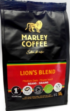 Marley Coffee (Марли Кофе) Кофе Органический Lion's Blend в зёрнах умеренно темная обжарка, 500 г.