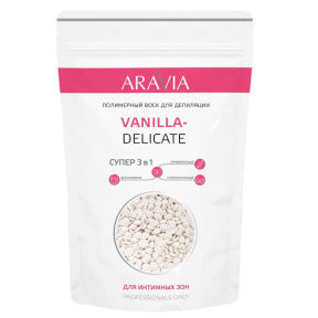 Aravia (Аравия) Полимерный воск для депиляции для интимных зон (Vanilla-Delicate), 1000 мл.
