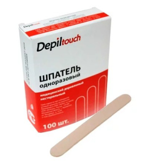Depiltouch (Депилтач) Шпатель деревянный нестерильный, 100 шт.