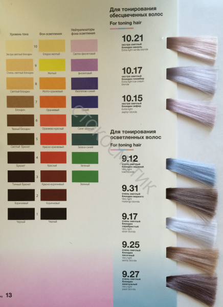 Краска тефия для седых волос палитра цветов фото