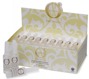 Barex (Барекс) Флюид Восстанавливающий Протеины Шелка и Семя Льна для добавления в красящую смесь (Oro Di Luce Fiala Ristrutturante), 1шт / 12х15 мл.