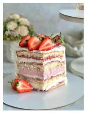 Торт Тирамису клубничный, цена за кг.