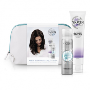 Nioxin (Ниоксин) Подарочный набор в косметичке для восстановления волос (маска + сухой шампунь), 150+65 мл.