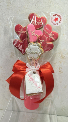 Пряники-сердечки, цена за шт.